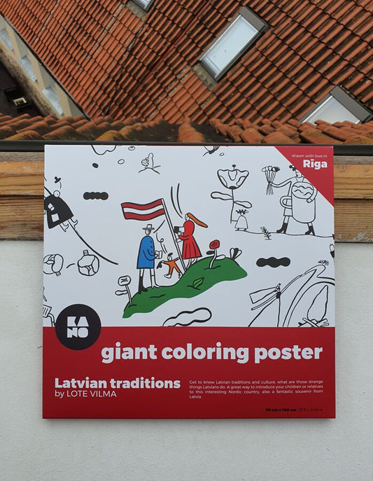 Krāsojamais plakāts LATVIEŠU TRADĪCIJAS - Foršas Dāvanas