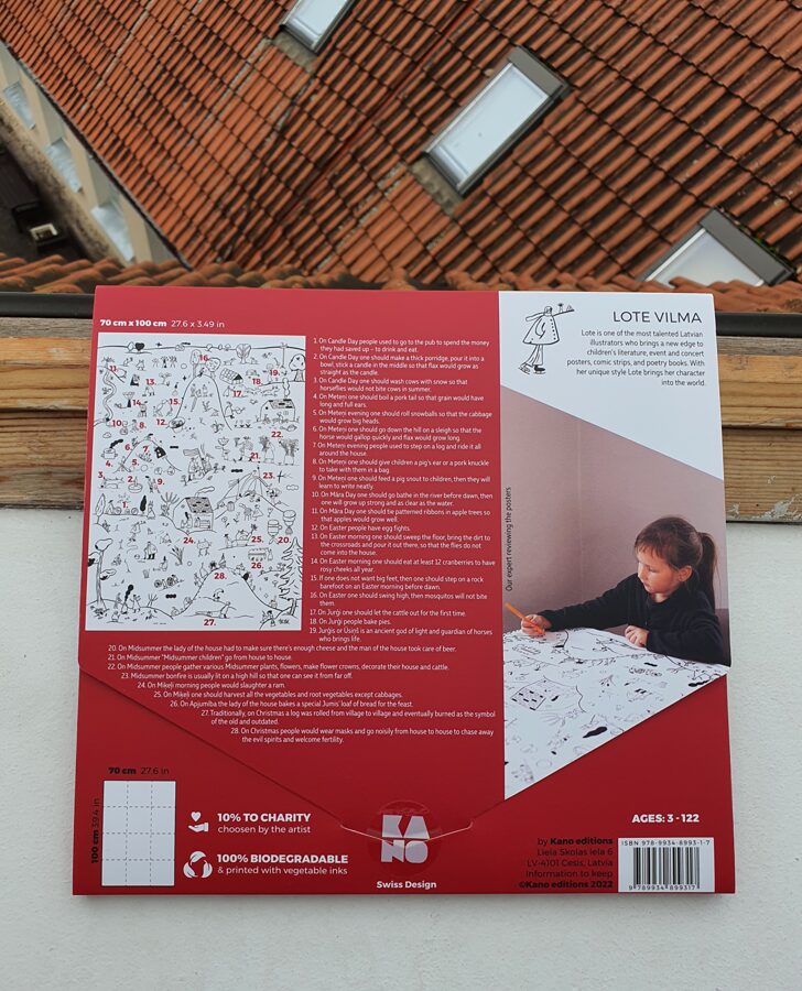 Krāsojamais plakāts LATVIEŠU TRADĪCIJAS - Foršas Dāvanas